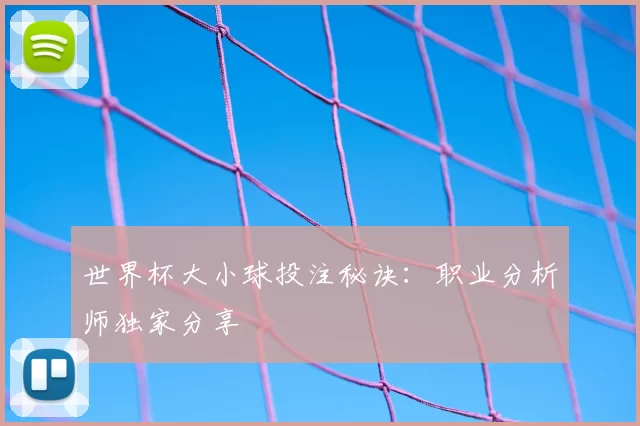世界杯大小球投注秘诀：职业分析师独家分享
